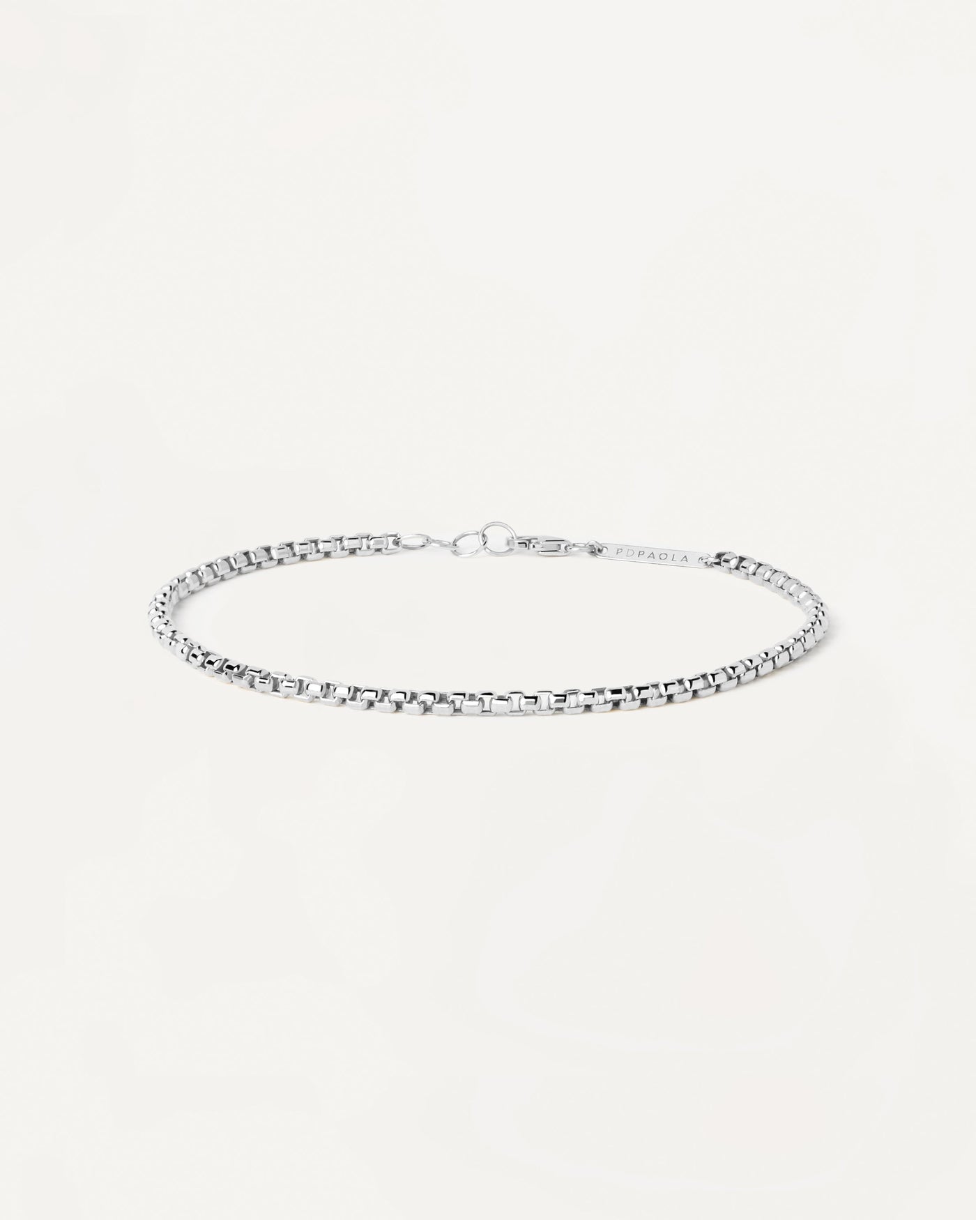 2023 Selection | White Gold Box Chain Bracelet. 18K solid white gold chain bracelet with box links. Get the latest arrival from PDPAOLA. Place your order safely and get this Best Seller. Free Shipping.