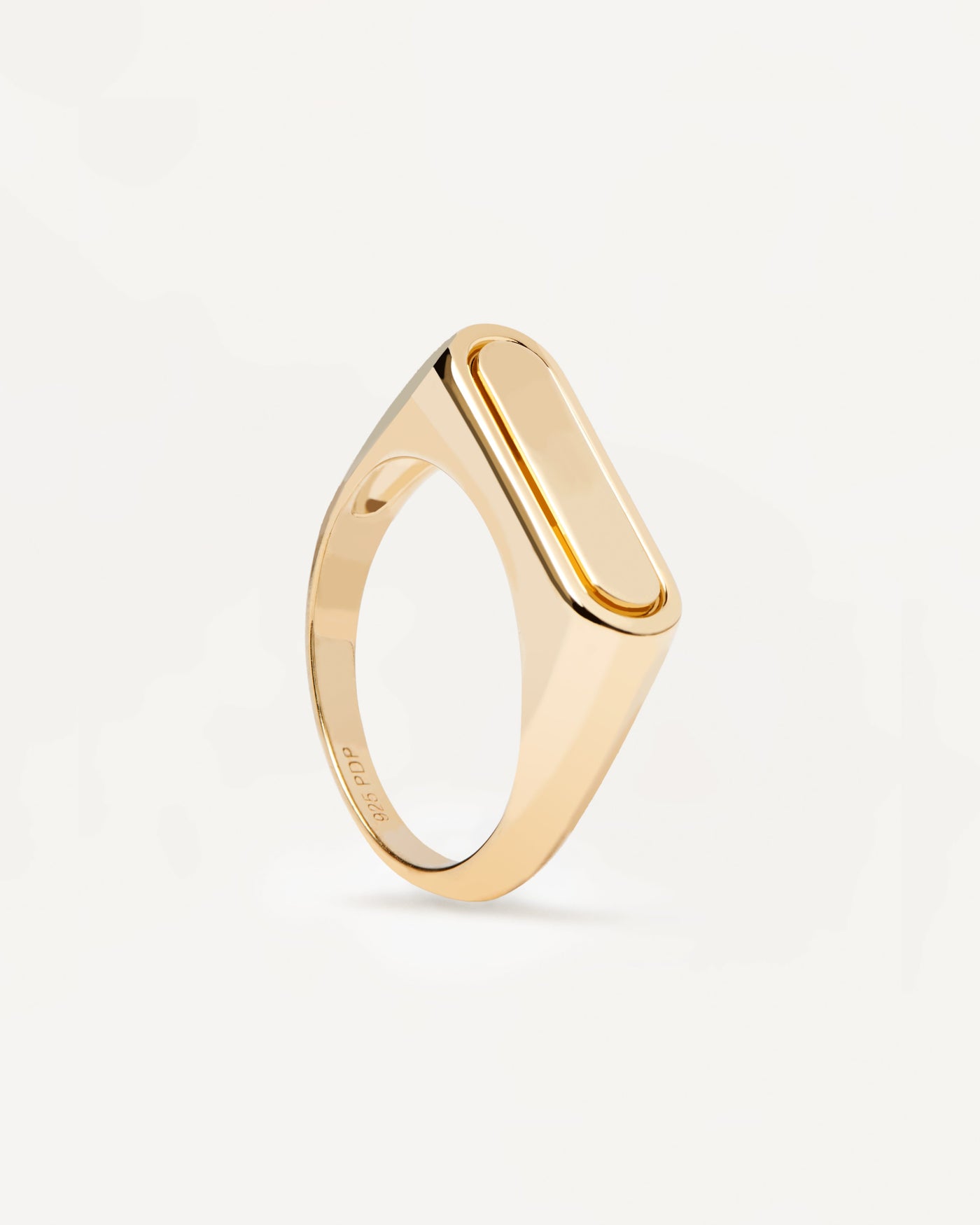 Anello Ribbon Stamp - 
  
    Argento sterling / Placcatura in Oro 18K
  
