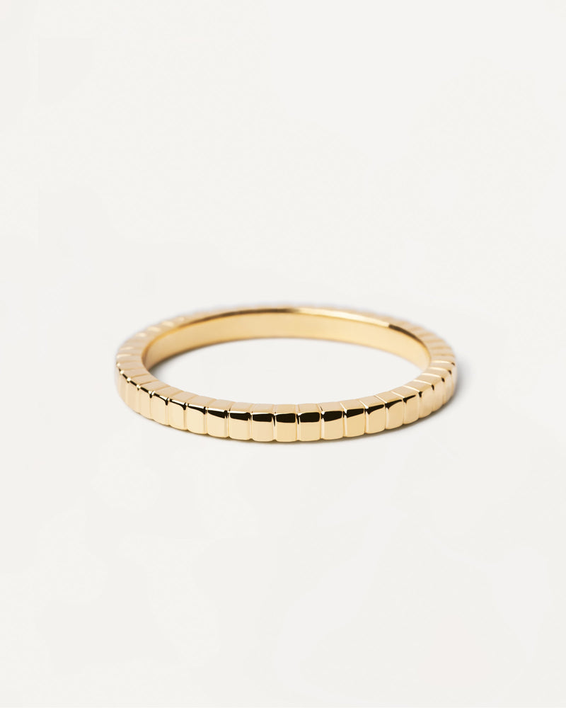 Textured eternity ring in gold-plated silver