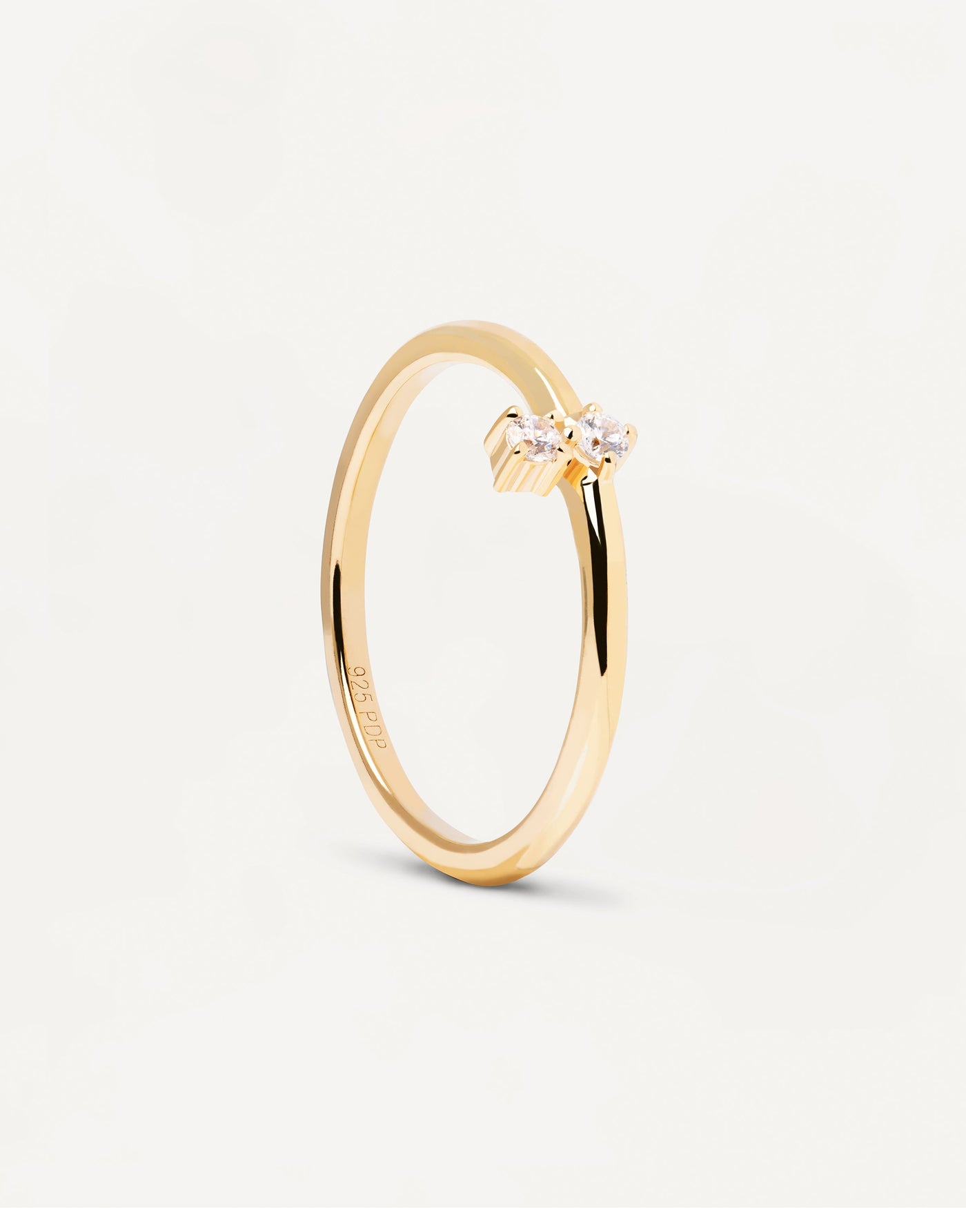 2024 Selection | Ballad Ring. Gold-plated silver ring with dainty white zirconia. Get the latest arrival from PDPAOLA. Place your order safely and get this Best Seller. Free Shipping.