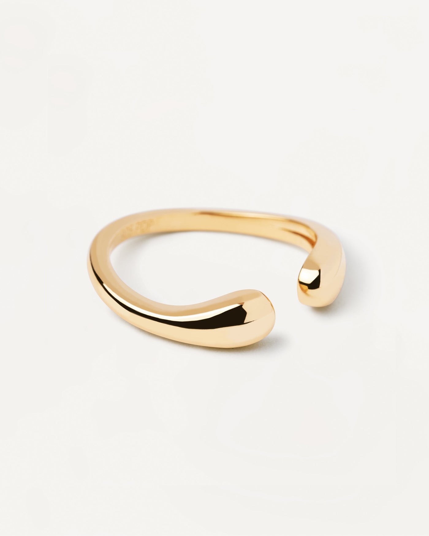 Epaisse bague ouverte de caractere en argent plaque or Bague Crush PDPAOLA