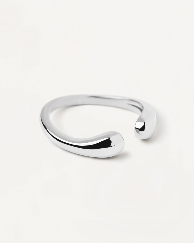 Épaisse bague ouverte de caractère en argent massif | Bague en Argent Crush | PDPAOLA