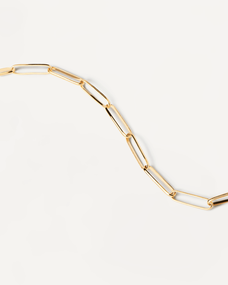 Grosse Gliederkette Halskette - 
  
    Sterling Silber / 18K Goldplattierung
  
