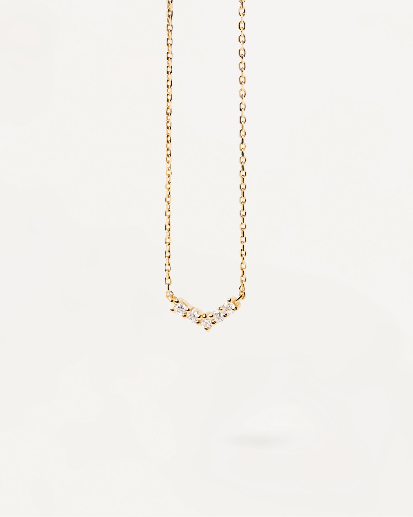 2023 Selection | Mini Crown Necklace. Gold-plated necklace with 3-zirconia pendant in triangle shape. Get the latest arrival from PDPAOLA. Place your order safely and get this Best Seller. Free Shipping.