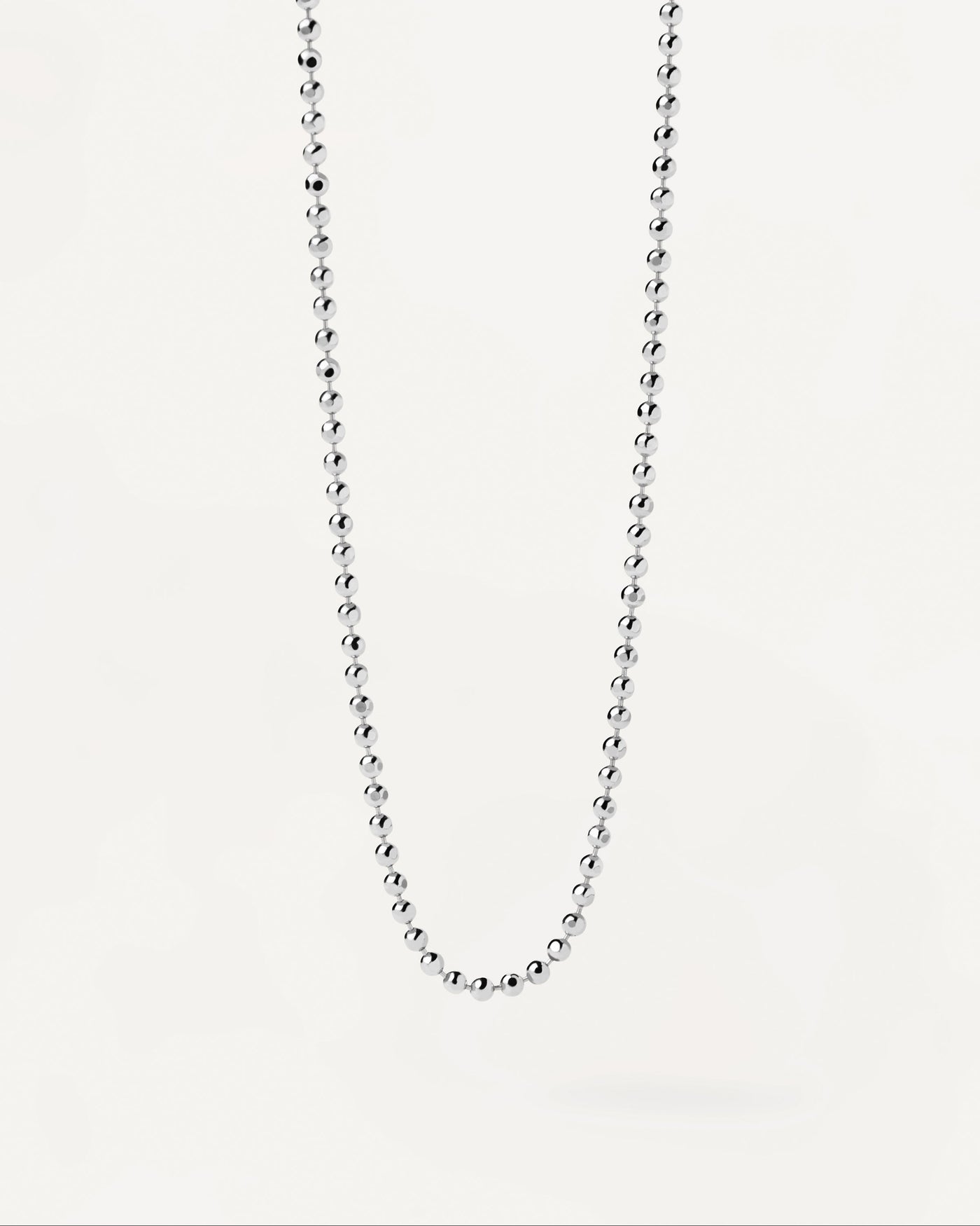2023 Selection | Ball Chain Silver Necklace. Ball-textured chain necklace in plain sterling silver. Get the latest arrival from PDPAOLA. Place your order safely and get this Best Seller. Free Shipping.