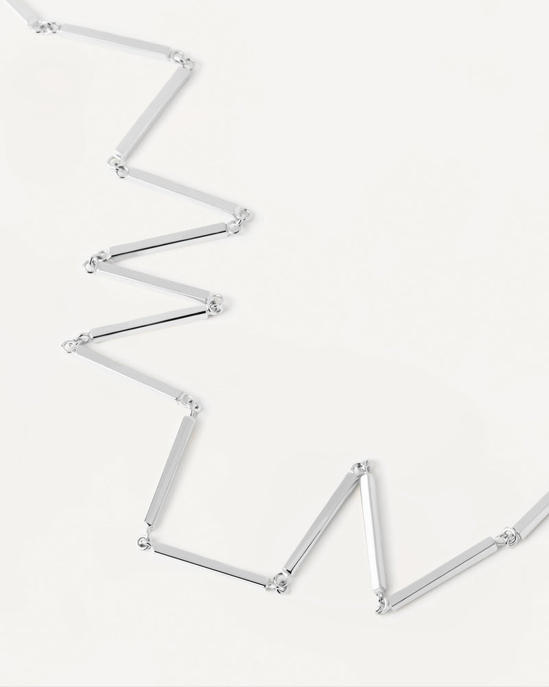 Collier chaine barres articulées en argent massif