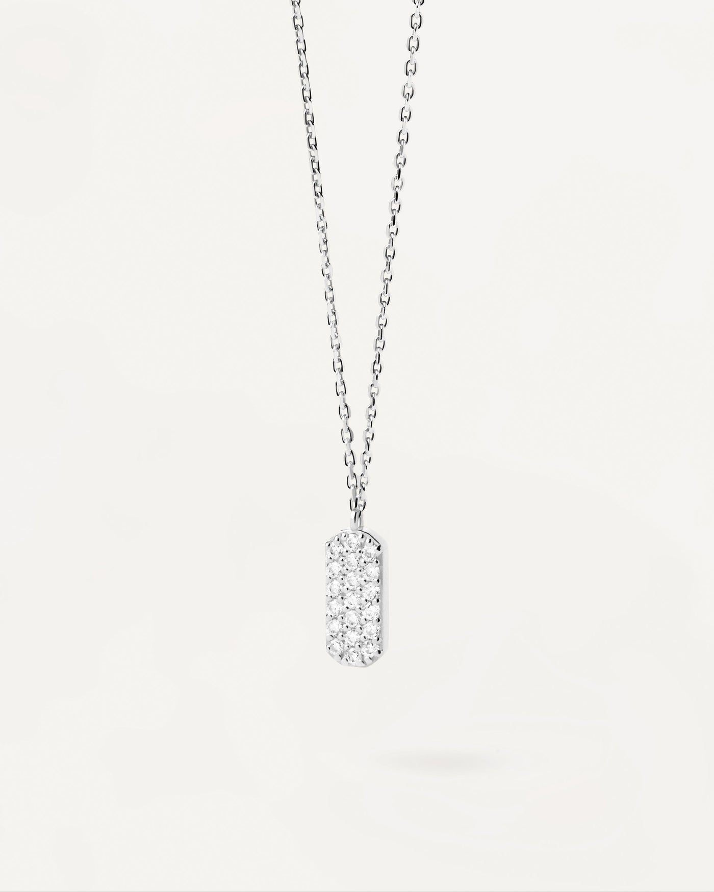 2023 Selection | Icy Silver Necklace. Sterling silver necklace with oval pendant and white zirconia. Get the latest arrival from PDPAOLA. Place your order safely and get this Best Seller. Free Shipping.
