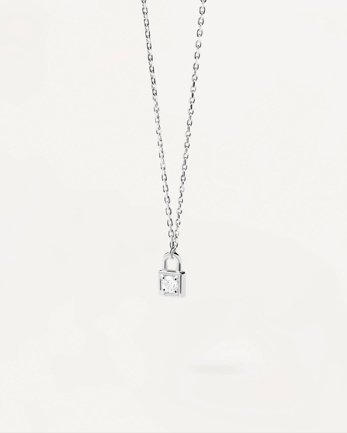 Sterling Silver Lock Pendant Necklace