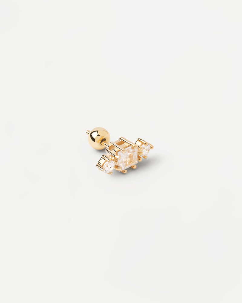Pendiente Individual Lyn - 
  
    Plata de Ley / Baño de Oro 18K
  
