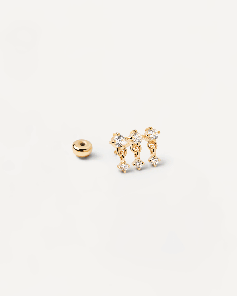 Pendiente Individual Sol - 
  
    Plata de Ley / Baño de Oro 18K
  
