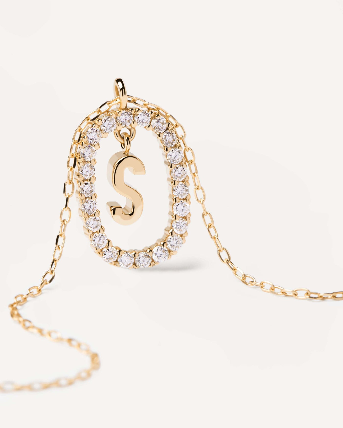 Diamonds and Gold Letter S Necklace - 
  
    18K Gold
  

