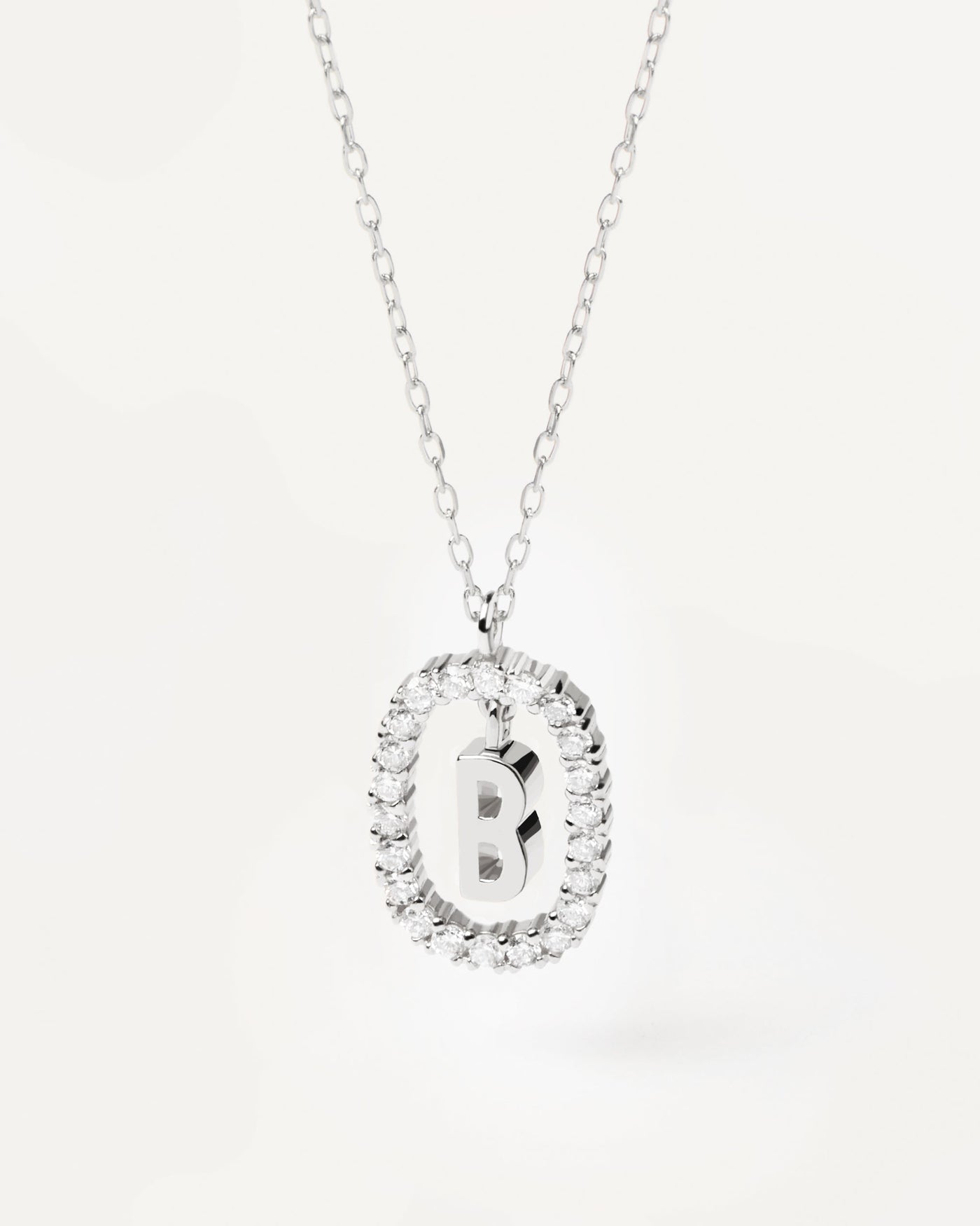 Diamonds and White Gold Letter Necklaces - 
  
    18K White gold / Rhodium silver plating
  
