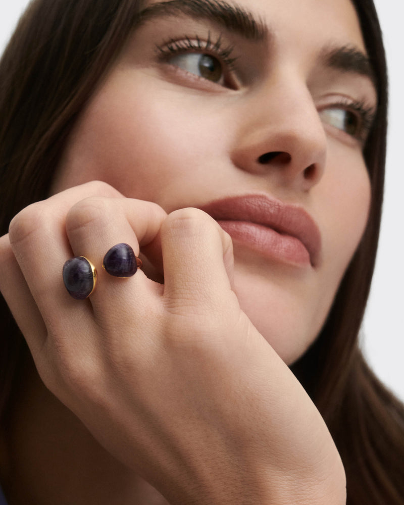 Anillo Amatista Gravity - 
  
    Plata de Ley / Baño de Oro 18K
  
