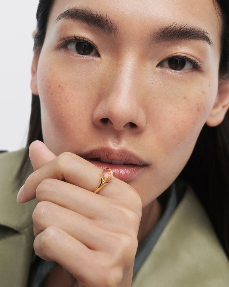Sonnenstein Bay ring - 
  
    Sterling Silber / 18K Goldplattierung
  
