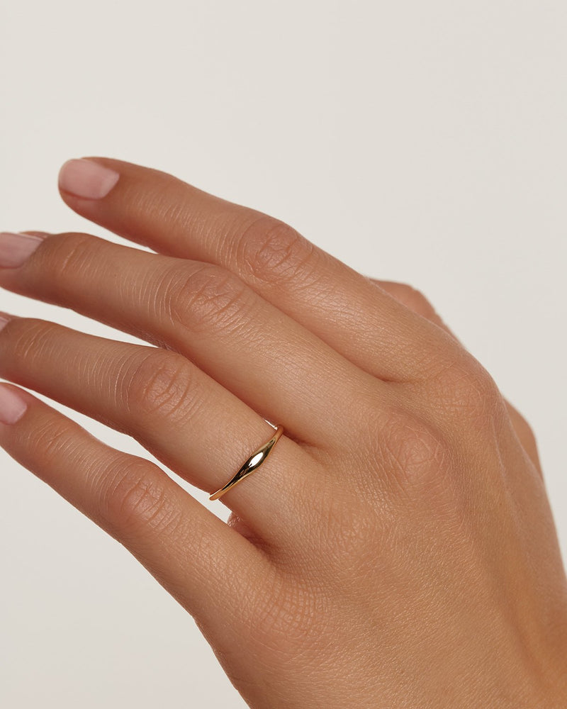 Yellow Gold Wave Ring - 
  
    18K Gold
  

