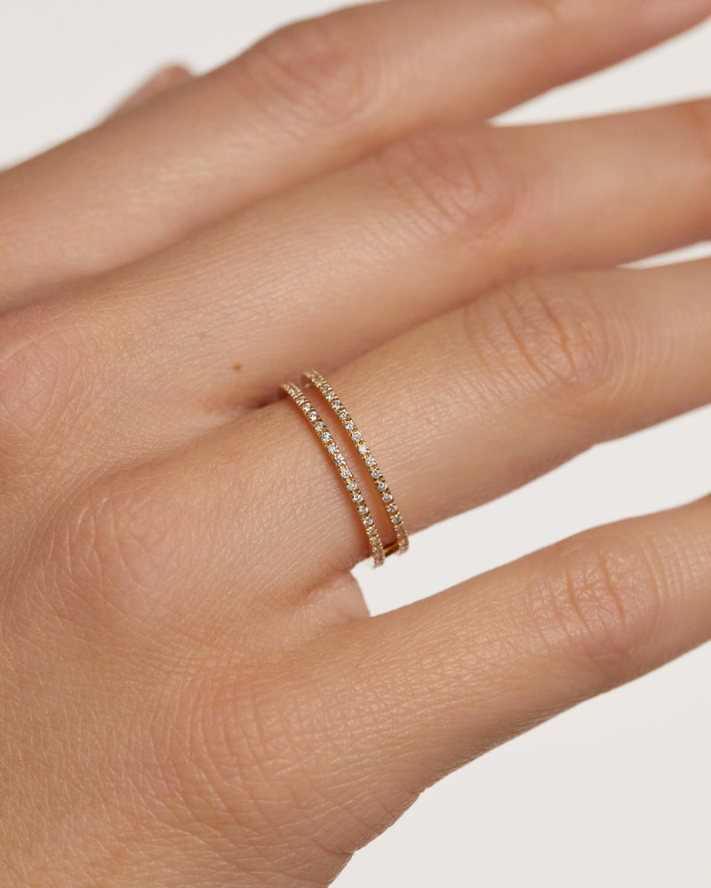 Diamonds and gold Eternity Dual Ring - 
  
    18K Gold
  
