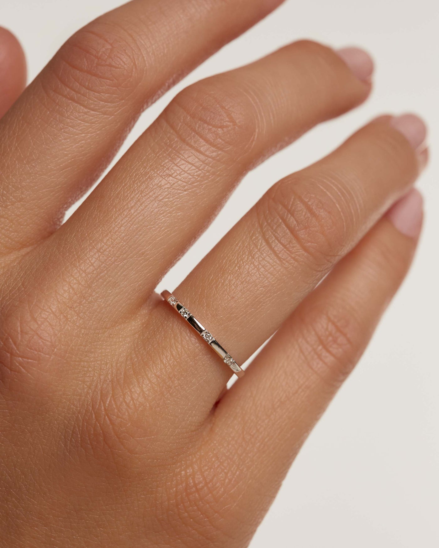 Diamonds and White Gold Frosty Ring PDPAOLA