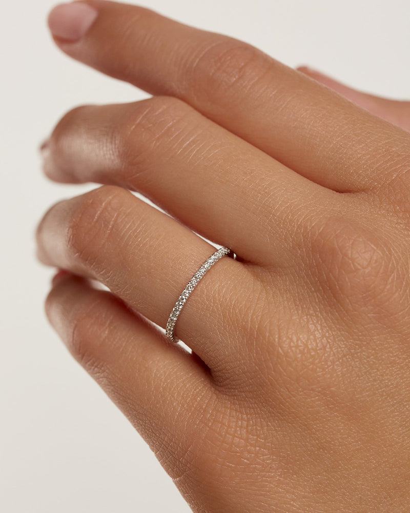 Ring Diamanten und Weisgold Eternity Mini - 
  
    18 kt Weissgold / Silber-Rhodinierung
  
