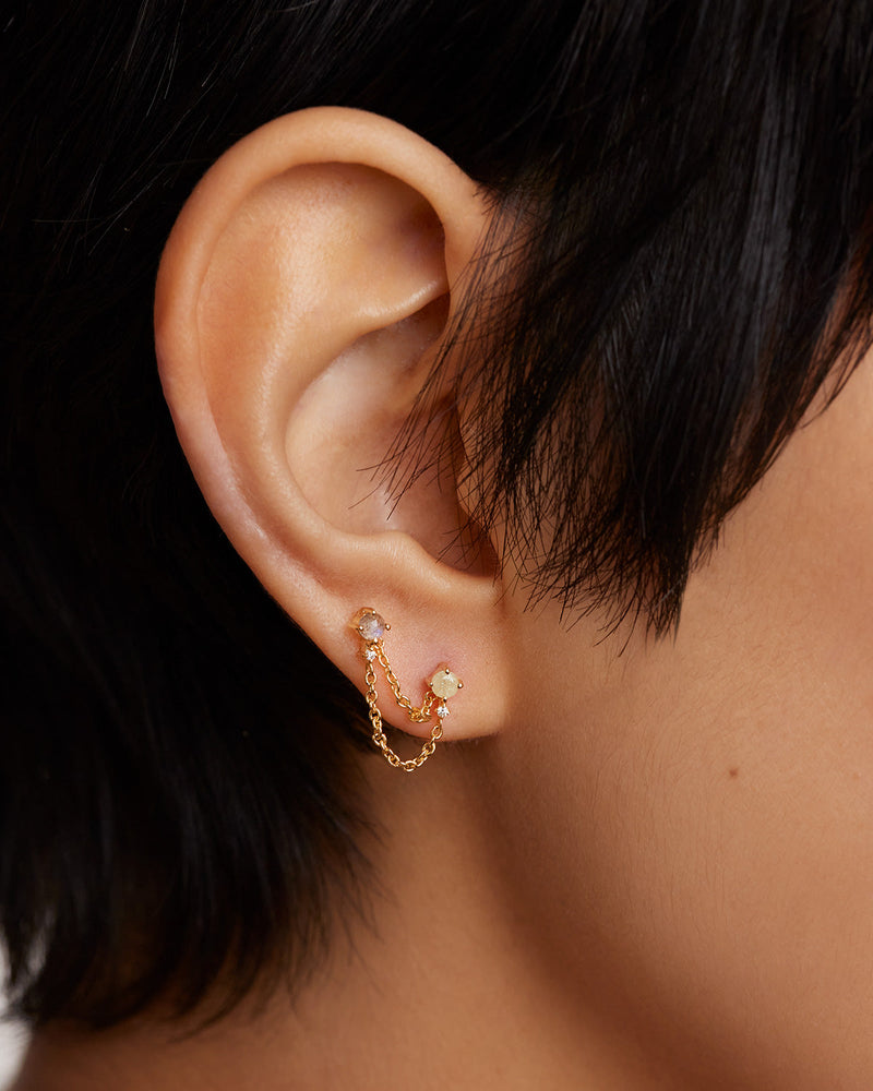 Zena single earring - 
  
    Sterling Silver / 18K Gold plating
  
