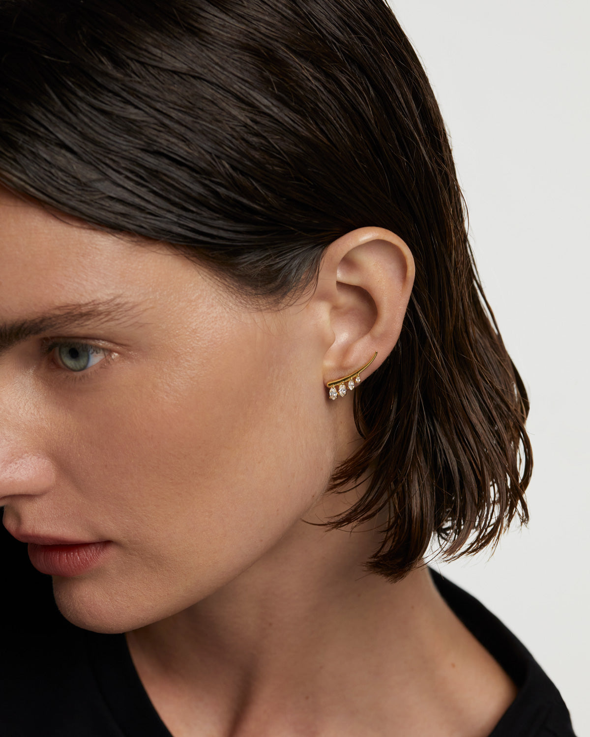 Aqua Climbing Earrings 
  
    Sterling Silver / 18K Gold plating
  

