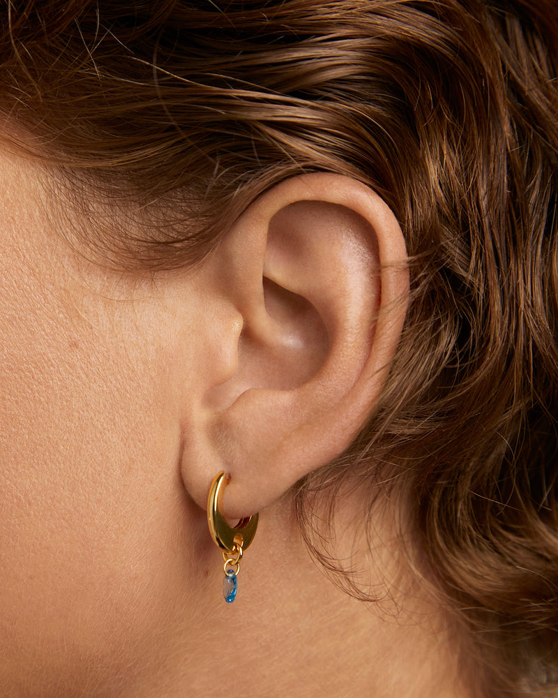 Blue Lily Hoops - 
  
    Sterling Silver / 18K Gold plating
  

