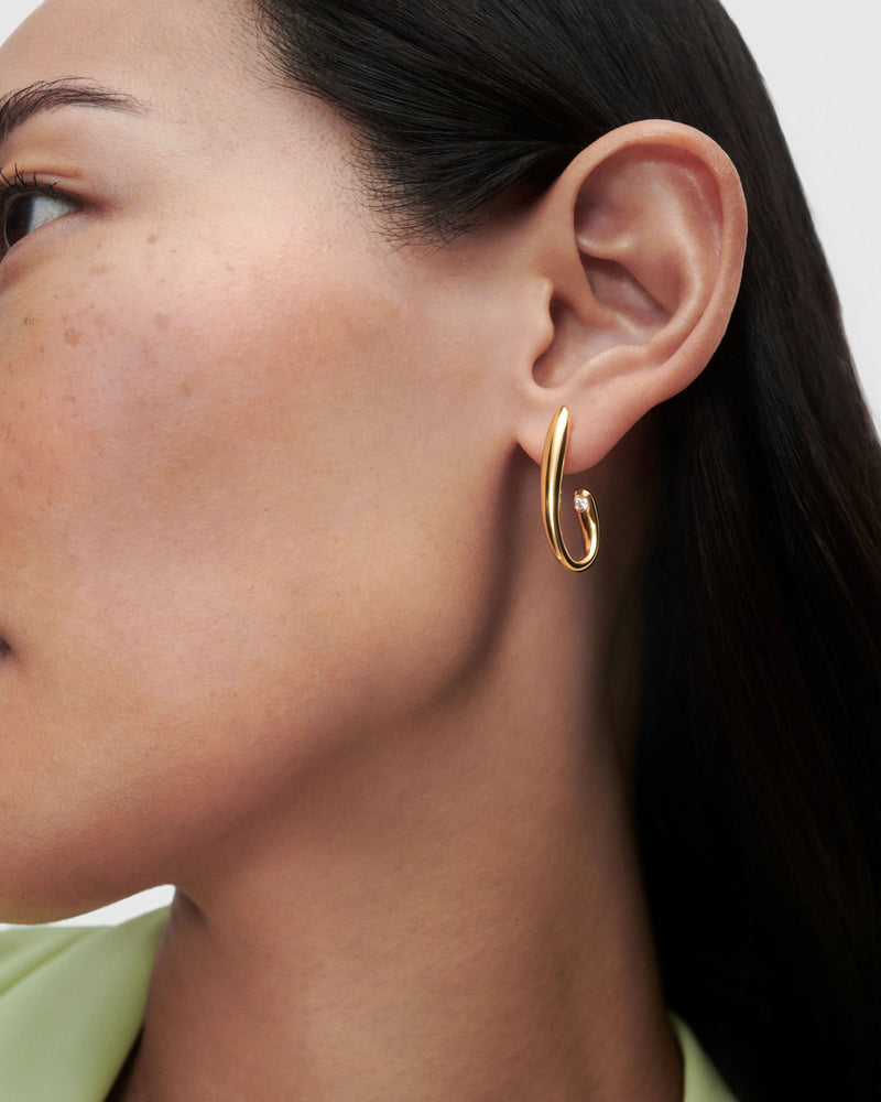 Volta creolen - 
  
    Sterling Silber / 18K Goldplattierung
  

