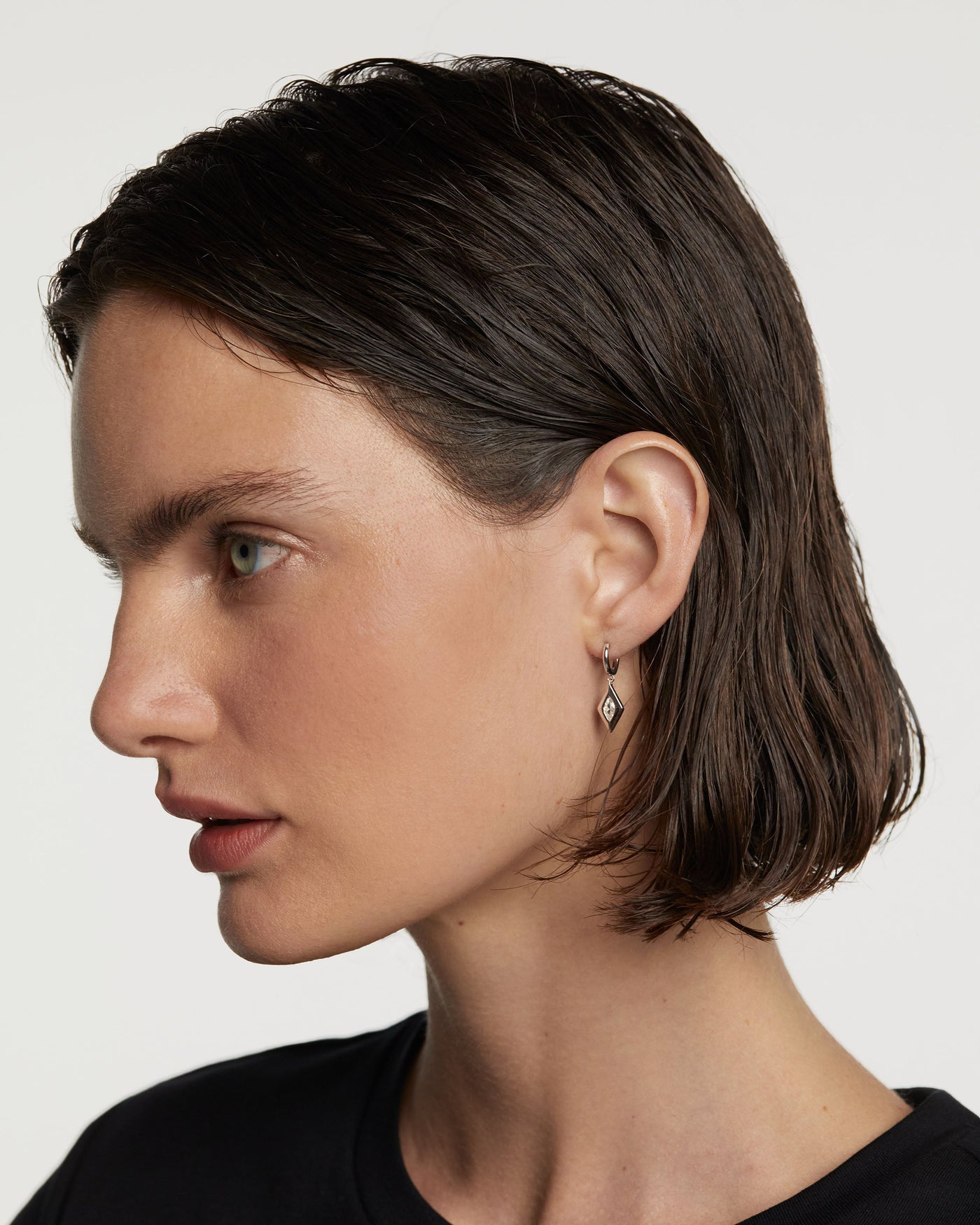 Kate Drop Silver Hoops 
  
    Sterling Silver
  
