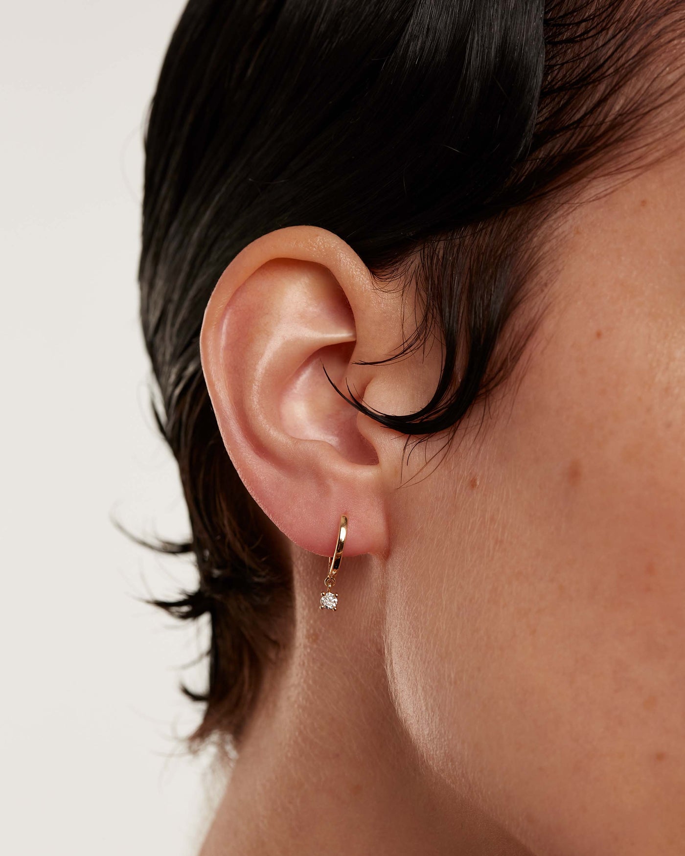 Diamonds and Gold Drop Hoops 
  
    18K Gold
  
