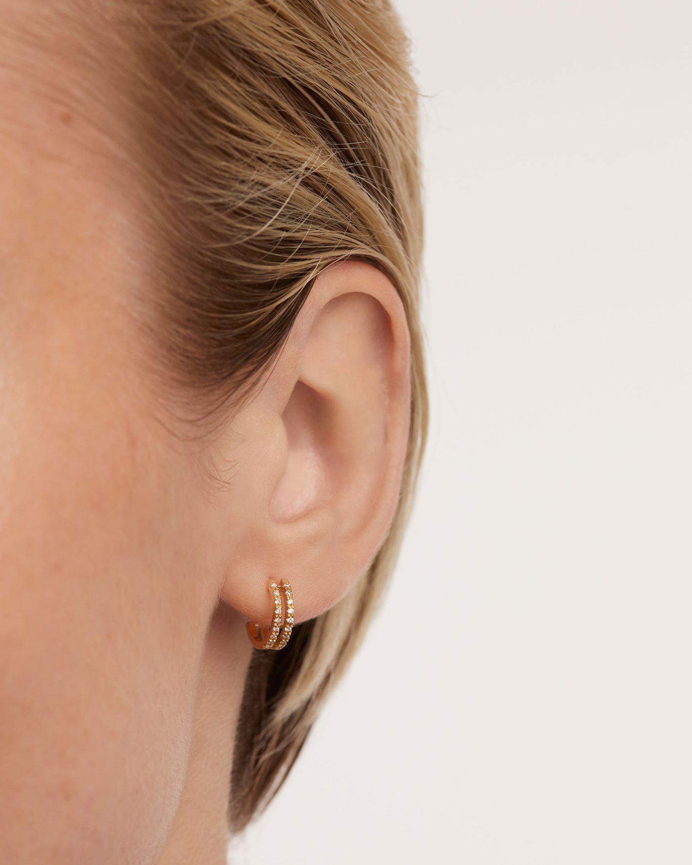 Créoles Doubles en Diamants Et Or 
  
    Or 18 carats
  
