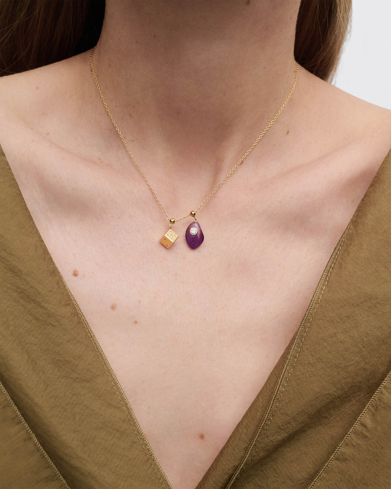 Charm Ametista Equilibrio - 
  
    Argento sterling / Placcatura in Oro 18K
  
