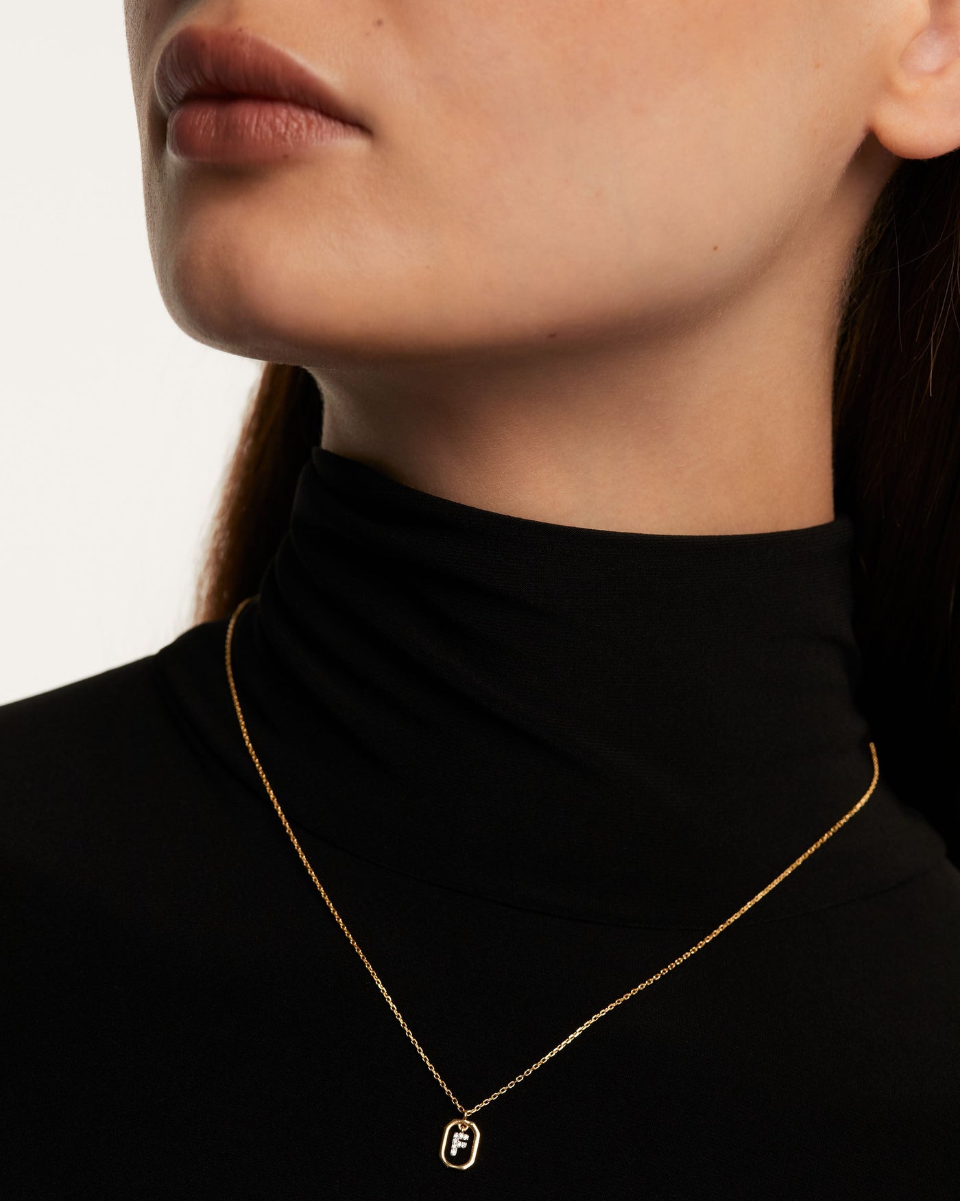 Collier Lettre F Mini 
  
    Argent massif / Placage Or 18 Ct
  
