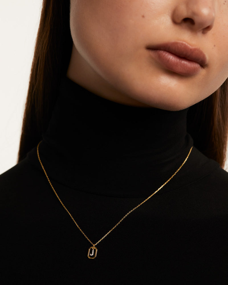 Mini Letter J Necklace - 
  
    Sterling Silver / 18K Gold plating
  
