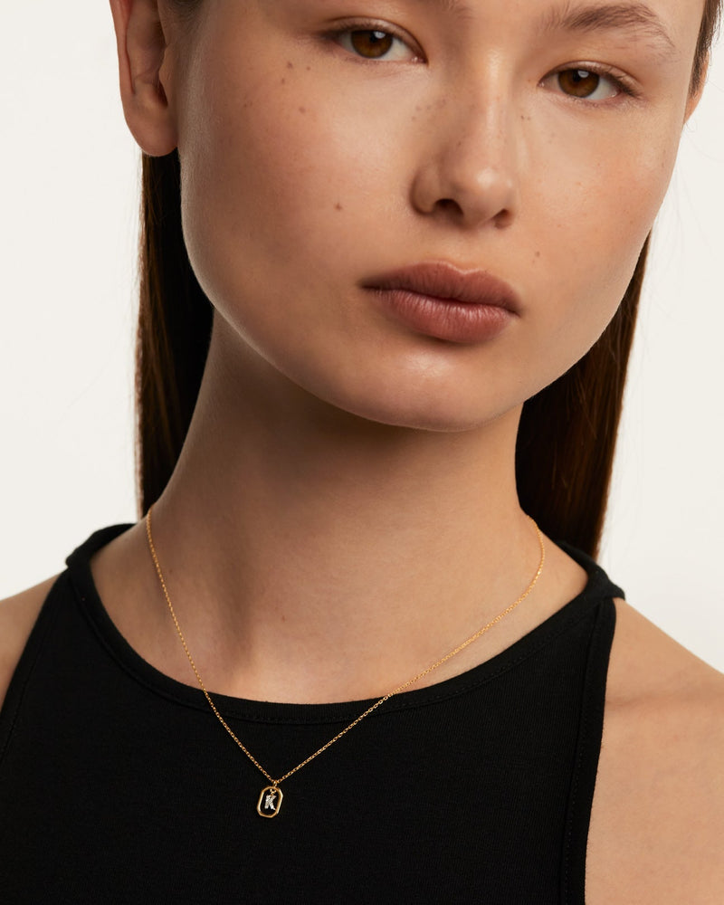 Mini Letter K Necklace - 
  
    Sterling Silver / 18K Gold plating
  
