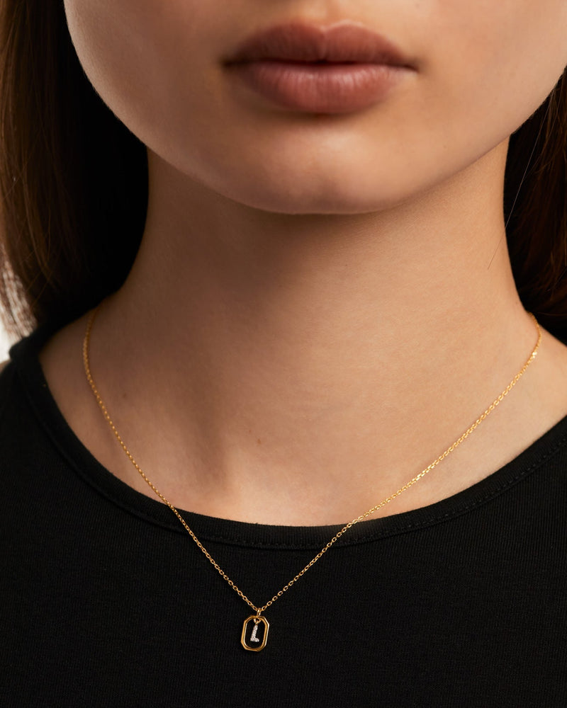 Halskette Buchstabe L Mini - 
  
    Sterling Silber / 18K Goldplattierung
  
