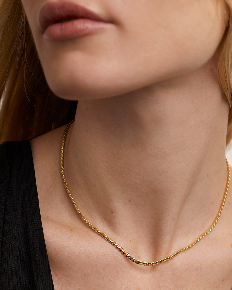 Waterproof Gigi Herringbone Chain Necklace – Grayling
