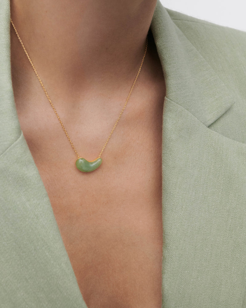 Collar Aventurina verde Aura - 
  
    Plata de Ley / Baño de Oro 18K
  
