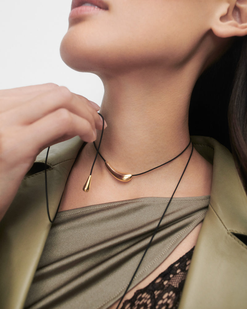 Collana in corda Orbit - 
  
    Argento sterling / Placcatura in Oro 18K
  
