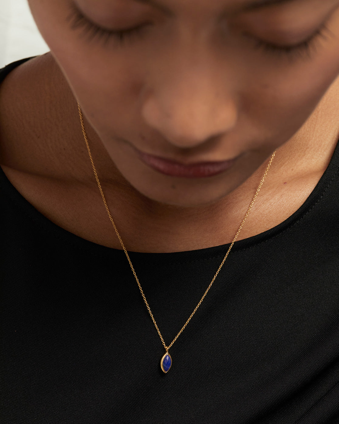 Lapis Lazuli Nomad Necklace 
  
    Sterling Silver / 18K Gold plating
  
