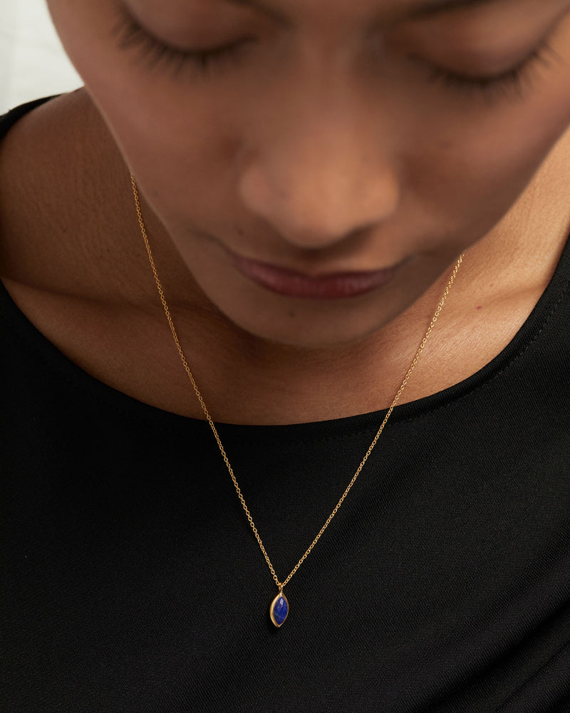 Lapis Lazuli Nomad Necklace - 
  
    Sterling Silver / 18K Gold plating
  
