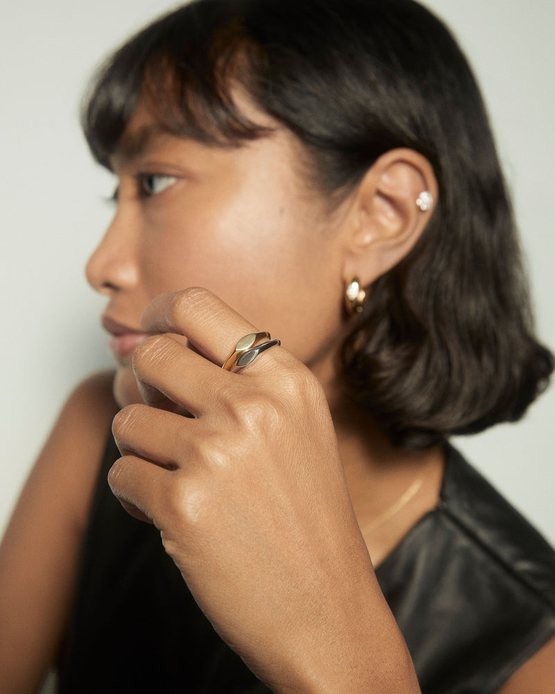 Anello Sigillo Duke - 
  
    Argento sterling / Placcatura in Oro 18K
  
