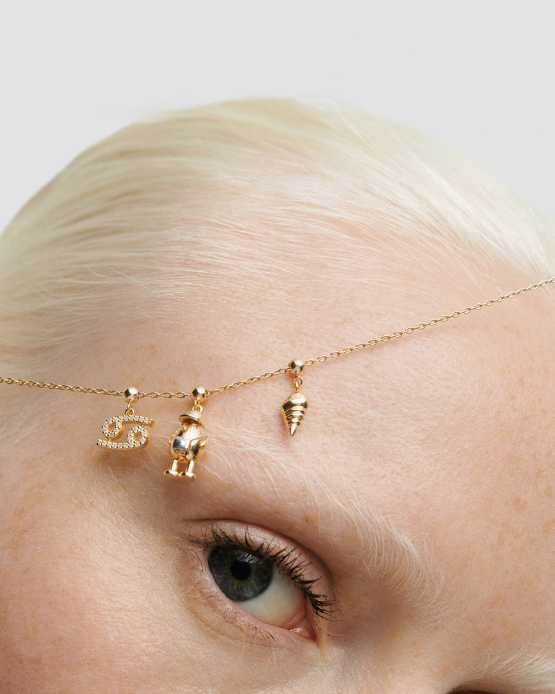 Cancer Zodiac Charm - 
  
    Sterling Silver / 18K Gold plating
  
