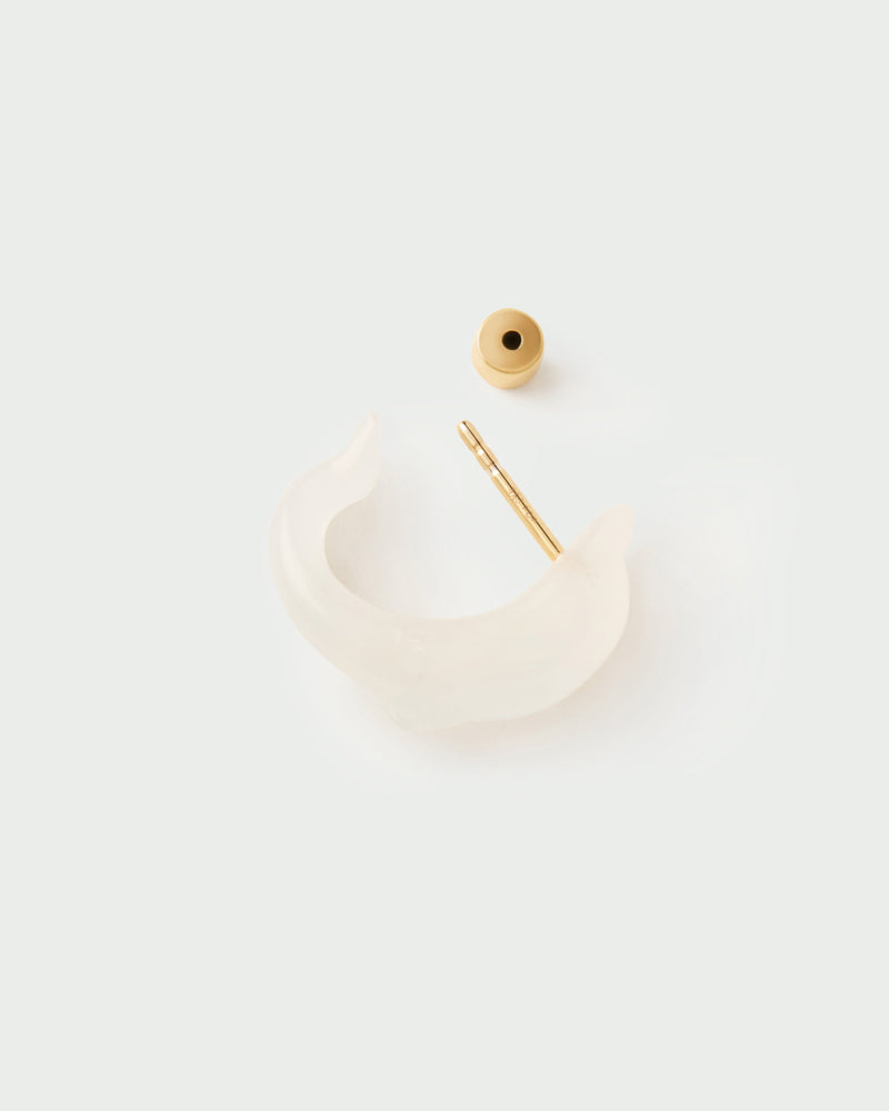 Quartz Dolphin ear piercing - 
  
    Sterling Silver / 18K Gold plating
  
