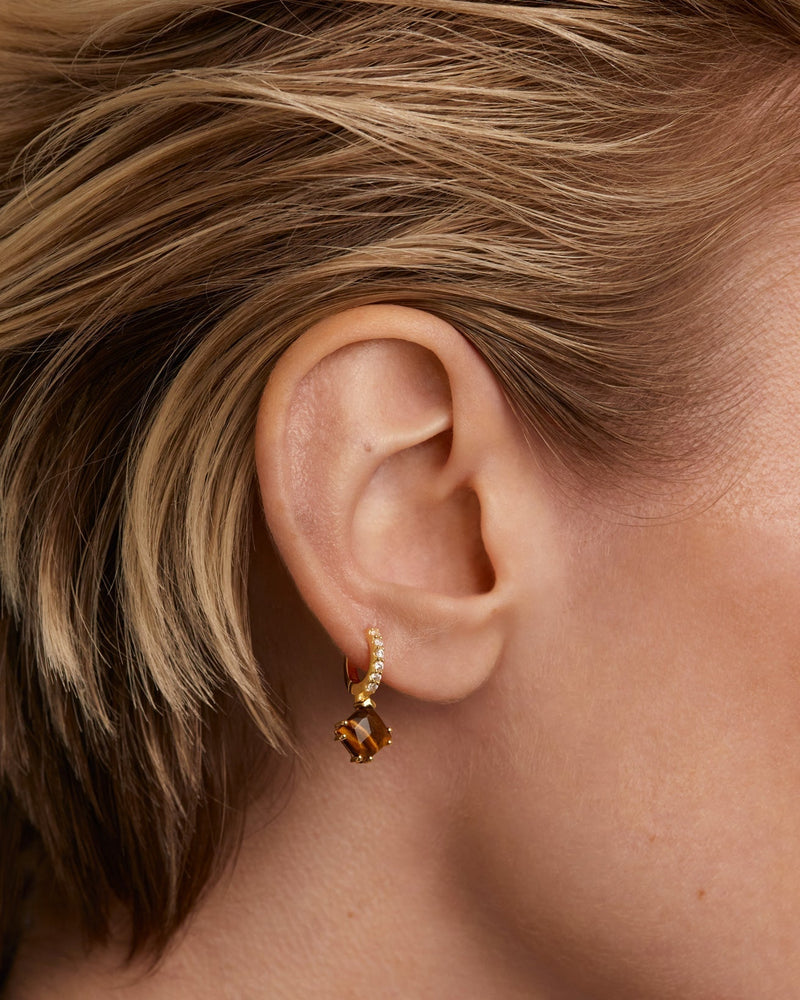 Piercing orecchio Fuji Occhio Di Tigre - 
  
    Argento sterling / Placcatura in Oro 18K
  
