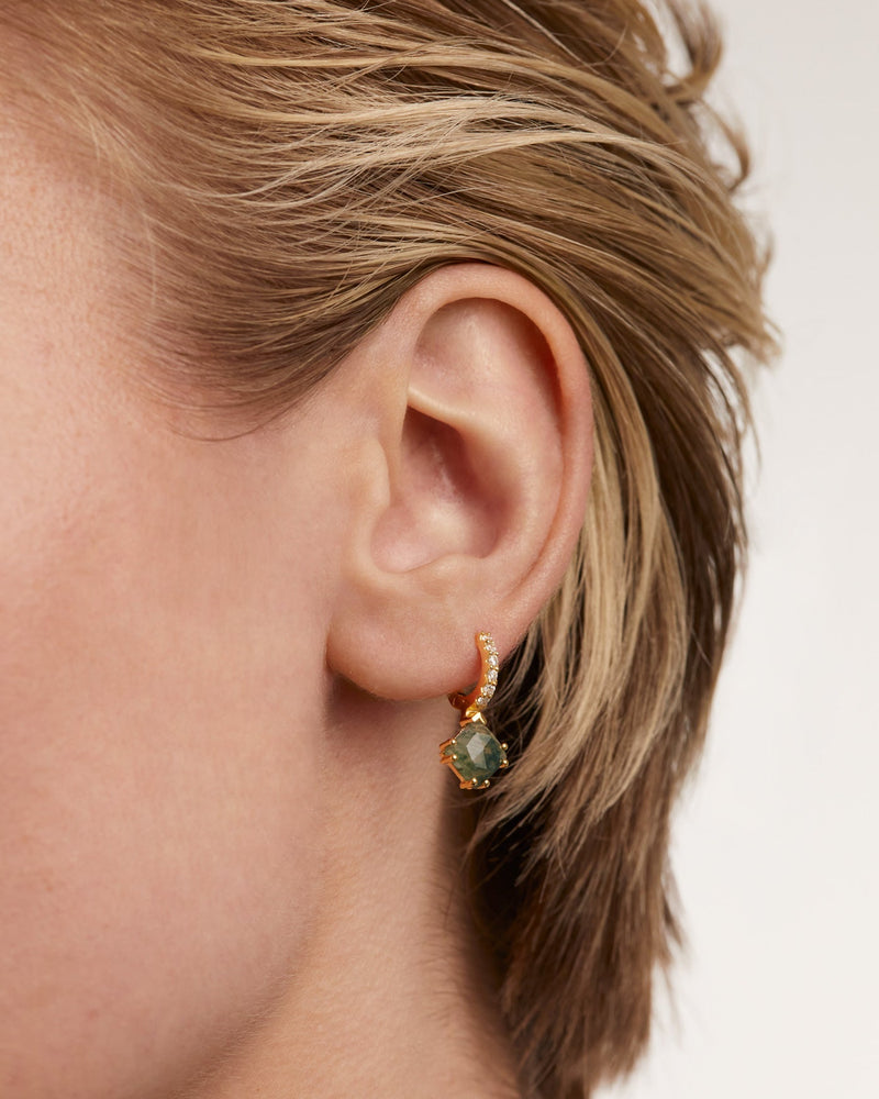 Piercing orecchio Fuji Agata Muschiata - 
  
    Argento sterling / Placcatura in Oro 18K
  
