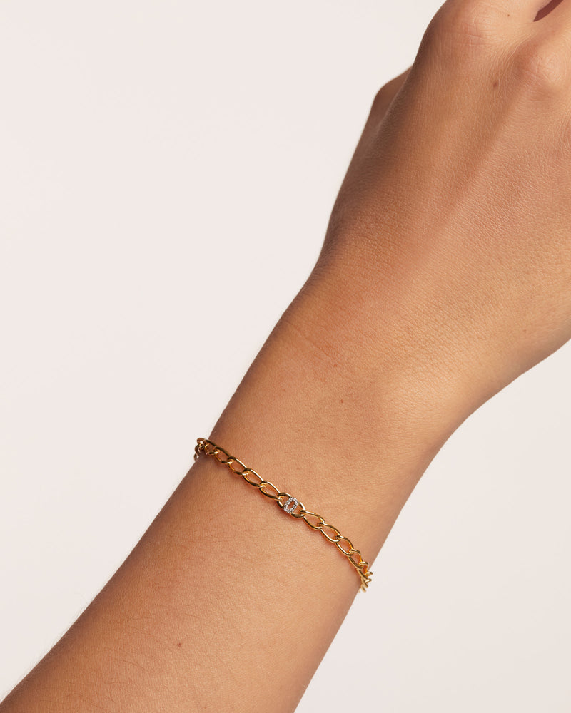 Letter O Chain Bracelet - 
  
    Sterling Silver / 18K Gold plating
  
