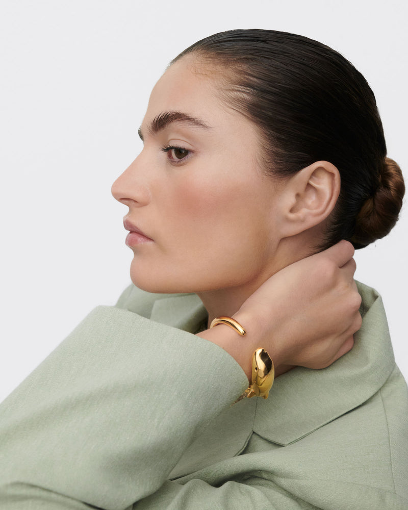 Bracciale rigido Dolphin - 
  
    Argento sterling / Placcatura in Oro 18K
  
