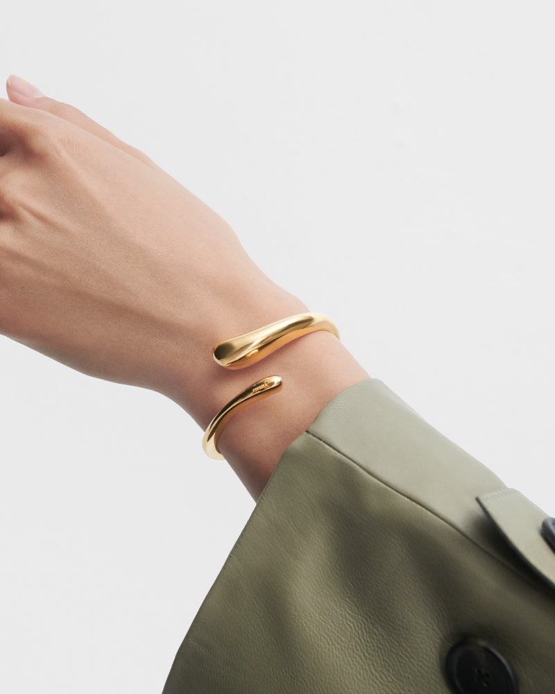Bracciale rigido Orbit - 
  
    Argento sterling / Placcatura in Oro 18K
  
