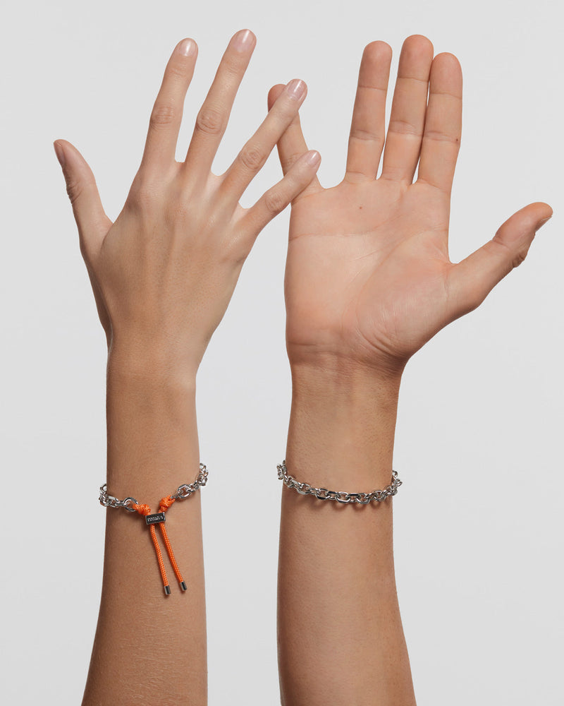 Tangerine Essential Farbenes Kordelketten-Armband - 
  
    Messing / Silber-Rhodinierung
  
