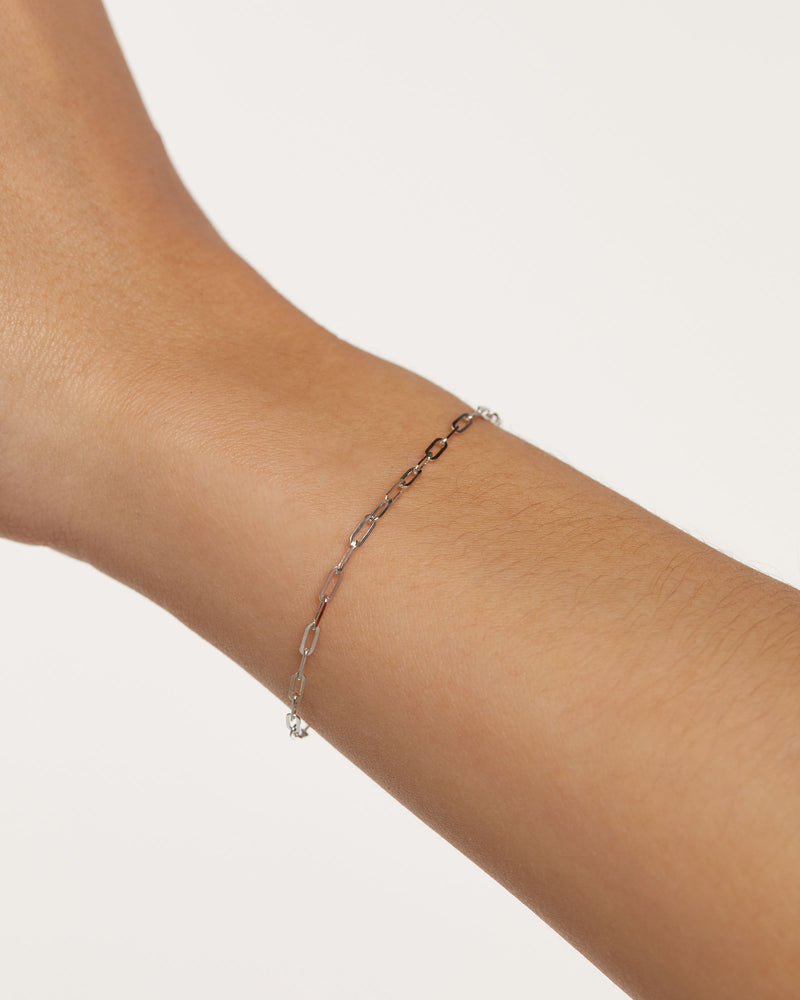 White Gold Cable Chain Bracelet - 
  
    18K White gold / Rhodium silver plating
  
