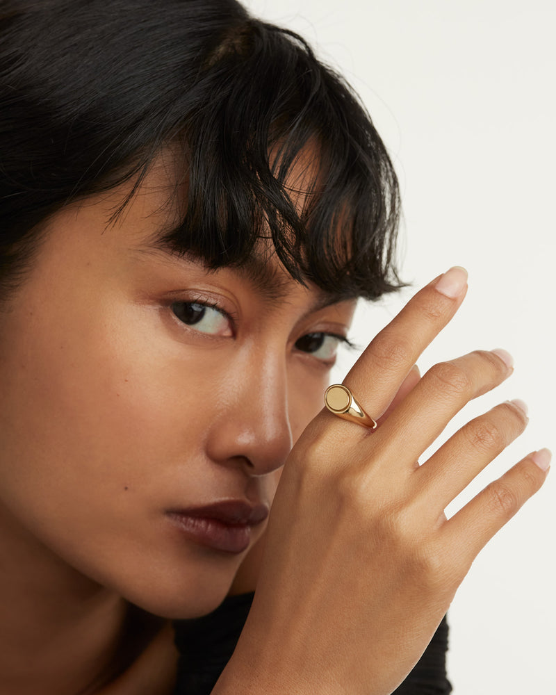 Stamp Ring - 
  
    Sterling Silber / 18K Goldplattierung
  
